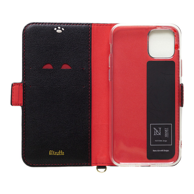 【iPhone12 mini ケース】手帳型ケース Minette (Red-Black)サブ画像