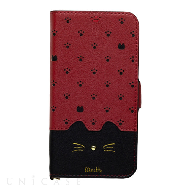 【iPhone12 mini ケース】手帳型ケース Minette (Red-Black)