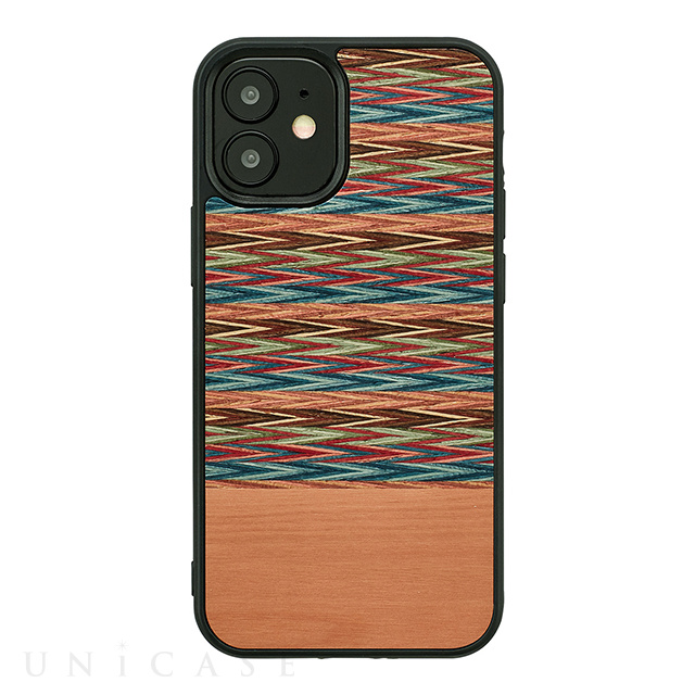 【iPhone12 mini ケース】天然木ケース (Browny Check)