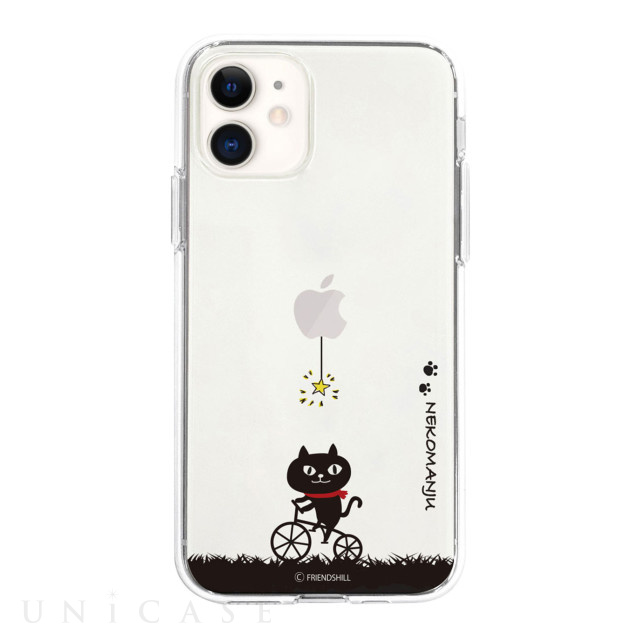 【iPhone12 mini ケース】ネコマンジュウクリアケース (サイクリング)