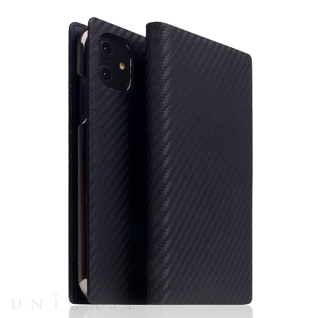 【iPhone12 mini ケース】Carbon Leather Case (Black)