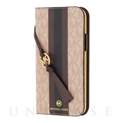 【iPhoneSE(第3/2世代)/8/7 ケース】FOLIO CASE STRIPE with TASSEL CHARM (Ballet)