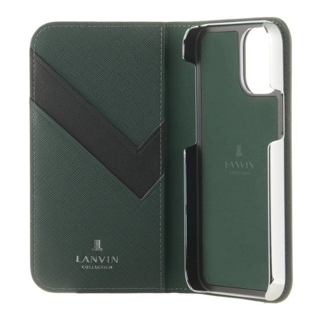 【iPhone12 mini ケース】FOLIO CASE SAFFIANO (Dark Green)サブ画像