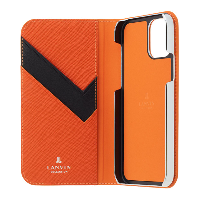 【iPhone12 mini ケース】FOLIO CASE SAFFIANO (Orange)サブ画像