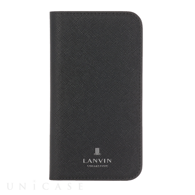 【iPhone12 mini ケース】FOLIO CASE SAFFIANO (Black / Light Gray)