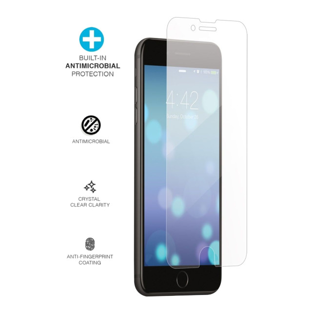 【iPhoneSE(第3/2世代)/8/7/6s/6 フィルム】抗菌・強化ガラスフィルム CleanScreenz Antimicrobial Glass Screen Protectorサブ画像