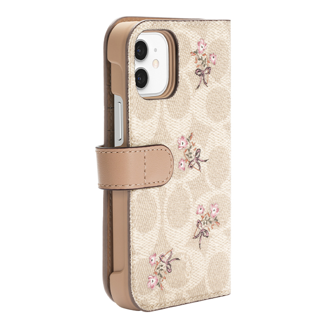 【iPhone12 mini ケース】Folio Case (Floral Bow Signature C Sand/Multi Printed/Glitter Accents)サブ画像