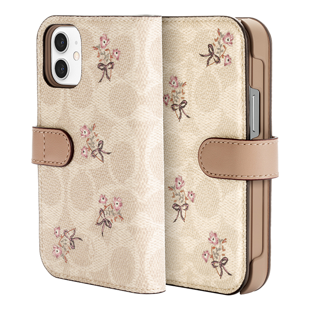 【iPhone12 mini ケース】Folio Case (Floral Bow Signature C Sand/Multi Printed/Glitter Accents)goods_nameサブ画像