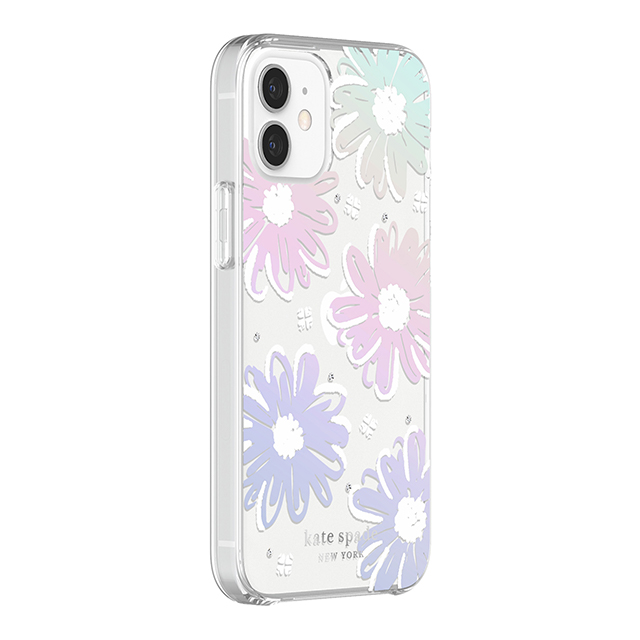 【iPhone12 mini ケース】Protective Hardshell Case (Daisy Iridescent Foil/White/Clear/Gems)goods_nameサブ画像