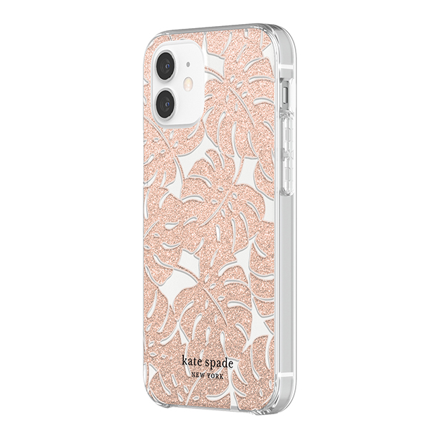 【iPhone12 mini ケース】Protective Hardshell Case (Island Leaf Pink Glitter/Clear/Blush Bumper)サブ画像