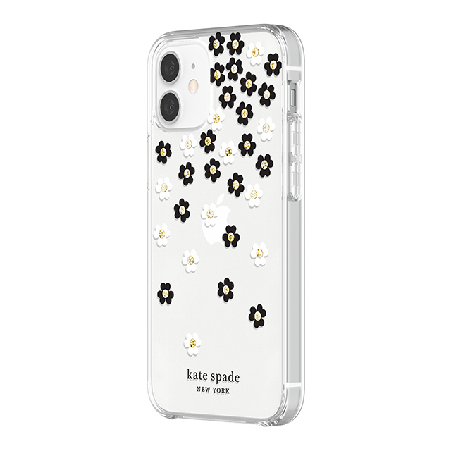 【iPhone12 mini ケース】Protective Hardshell Case (Scattered Flowers Black/White/Gold Gems/Clear/White Bumper)goods_nameサブ画像