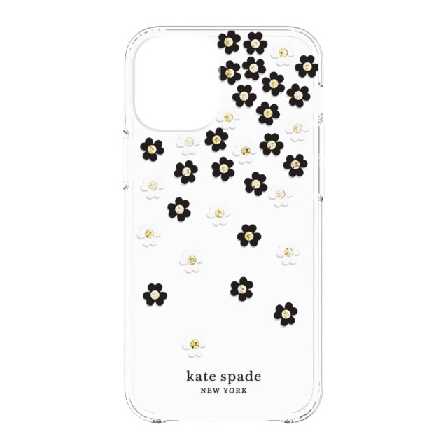 【iPhone12 mini ケース】Protective Hardshell Case (Scattered Flowers Black/White/Gold Gems/Clear/White Bumper)goods_nameサブ画像