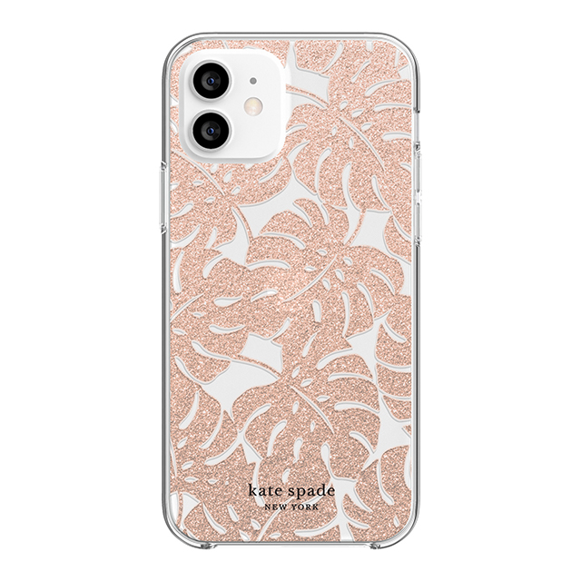 【iPhone12/12 Pro ケース】Protective Hardshell Case (Island Leaf Pink Glitter/Clear/Blush Bumper)goods_nameサブ画像