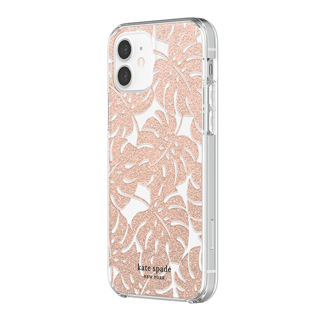 【iPhone12/12 Pro ケース】Protective Hardshell Case (Island Leaf Pink Glitter/Clear/Blush Bumper)goods_nameサブ画像