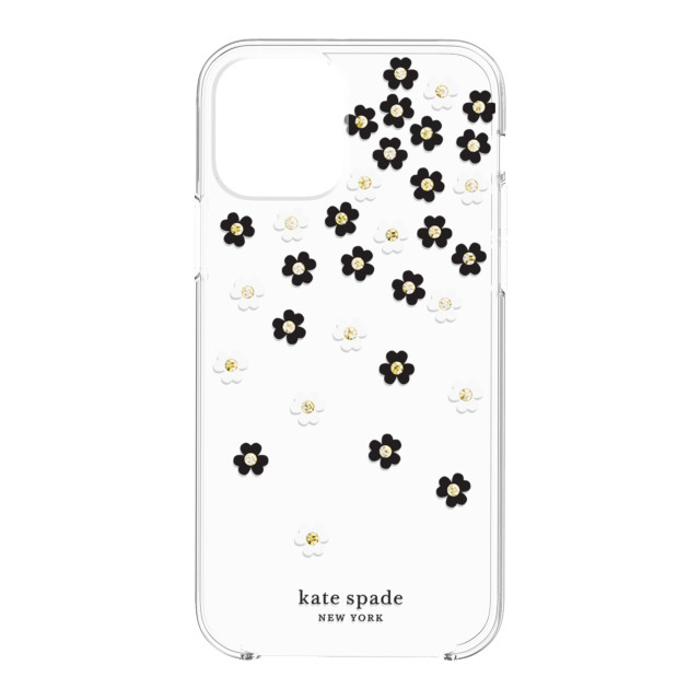 【iPhone12/12 Pro ケース】Protective Hardshell Case (Scattered Flowers Black/White/Gold Gems/Clear/White Bumper)サブ画像