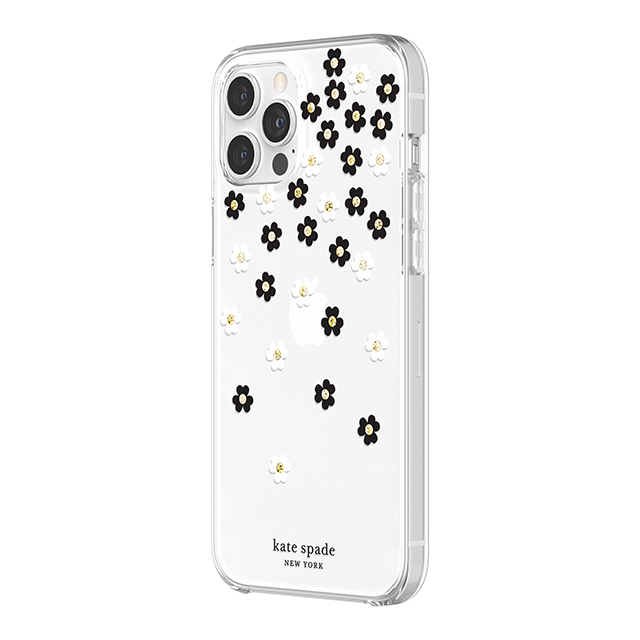 【iPhone12 Pro Max ケース】Protective Hardshell Case (Scattered Flowers Black/White/Gold Gems/Clear/White Bumper)サブ画像