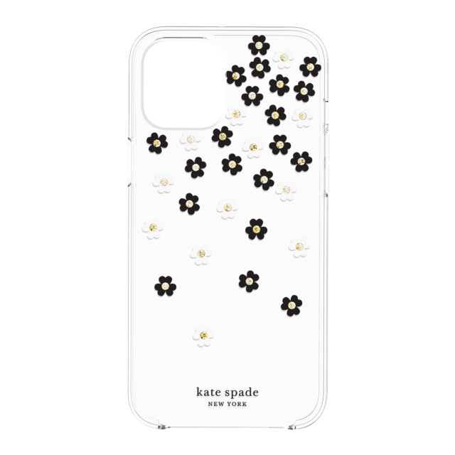 【iPhone12 Pro Max ケース】Protective Hardshell Case (Scattered Flowers Black/White/Gold Gems/Clear/White Bumper)goods_nameサブ画像