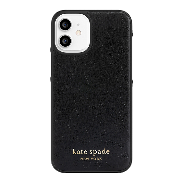 【iPhone12 mini ケース】Wrap Case (Black Crumbs/Clover Hearts Printed Pattern/Gold Sticker Logo)goods_nameサブ画像