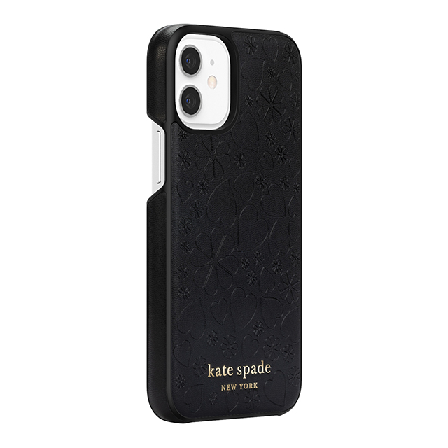 【iPhone12 mini ケース】Wrap Case (Black Crumbs/Clover Hearts Printed Pattern/Gold Sticker Logo)goods_nameサブ画像