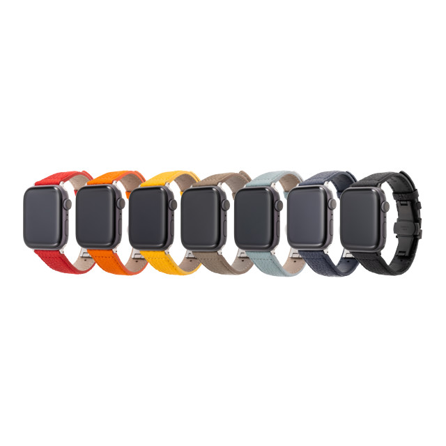 【Apple Watch バンド 41/40/38mm】German Shrunken-calf Watchband (Orange) for Apple Watch SE(第2/1世代)/Series9/8/7/6/5/4/3/2/1サブ画像