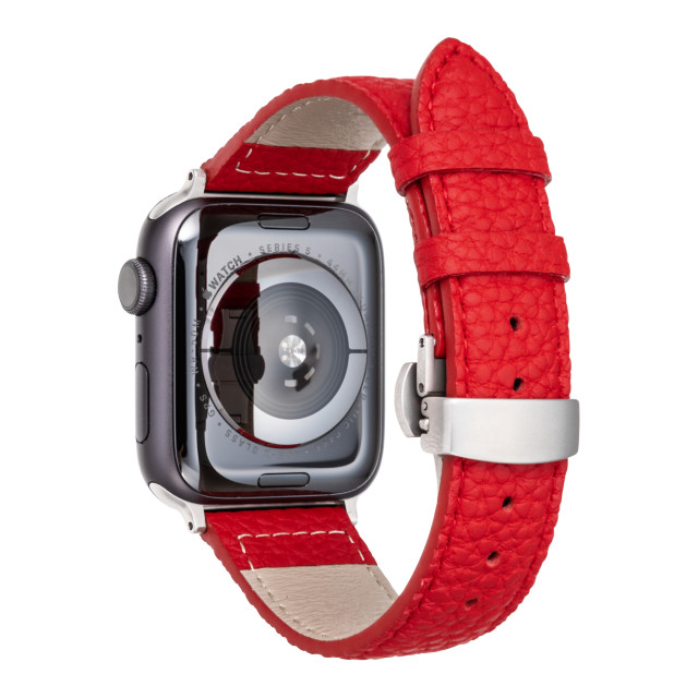 【Apple Watch バンド 41/40/38mm】German Shrunken-calf Watchband (Red) for Apple Watch SE(第2/1世代)/Series9/8/7/6/5/4/3/2/1goods_nameサブ画像