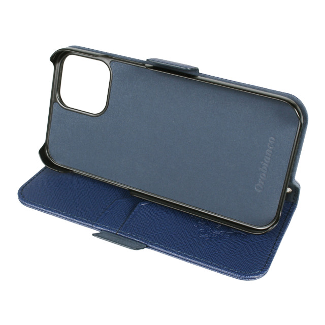【iPhone12/12 Pro ケース】“サフィアーノ調” PU Leather Book Type Case (ブルー)サブ画像