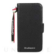 【iPhone12 mini ケース】“シュリンク” PU Leather Book Type Case (ブラック)