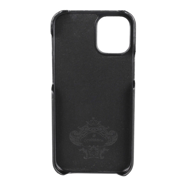 【iPhone12 mini ケース】“サフィアーノ調” PU Leather Back Case (ブラック)サブ画像