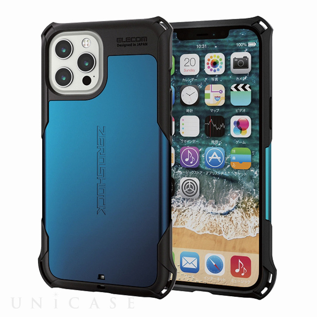 【iPhone12 Pro Max ケース】ハイブリッドケース ZEROSHOCK (ブルー)