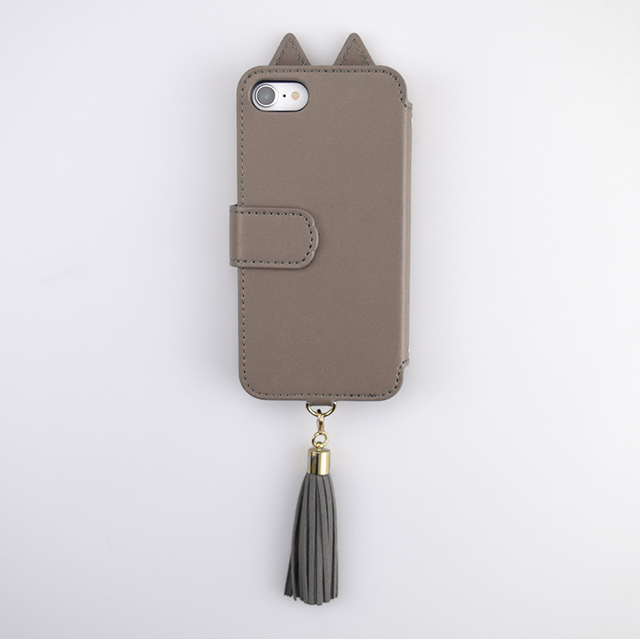 【アウトレット】【iPhoneSE(第3/2世代)/8/7 ケース】Tassel Tail Cat Flip Case for iPhoneSE(第2世代) (gray)goods_nameサブ画像