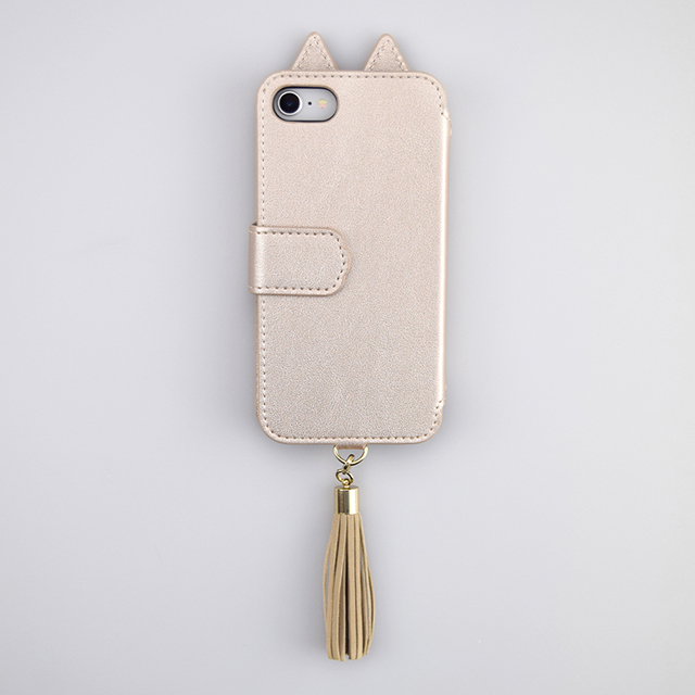 【アウトレット】【iPhoneSE(第3/2世代)/8/7 ケース】Tassel Tail Cat Flip Case for iPhoneSE(第2世代) (gold)goods_nameサブ画像