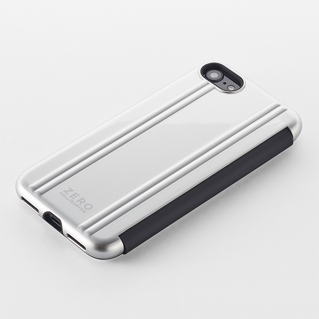 【アウトレット】【iPhoneSE(第3/2世代)/8/7 ケース】ZERO HALLIBURTON Hybrid Shockproof Flip Case for iPhoneSE(第2世代) (Silver)サブ画像