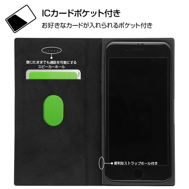 【iPhoneSE(第3/2世代)/8/7 ケース】ディズニーキャラクター/耐衝撃 手帳型レザーケース サイドマグネット (ミッキーマウス)goods_nameサブ画像