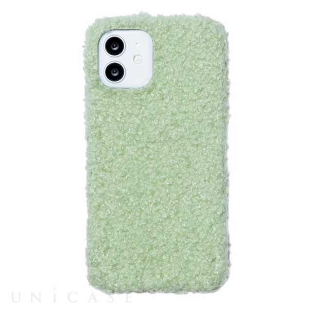 【iPhone12/12 Pro ケース】もこもこ背面ケース MOCOMOCO (GREEN)