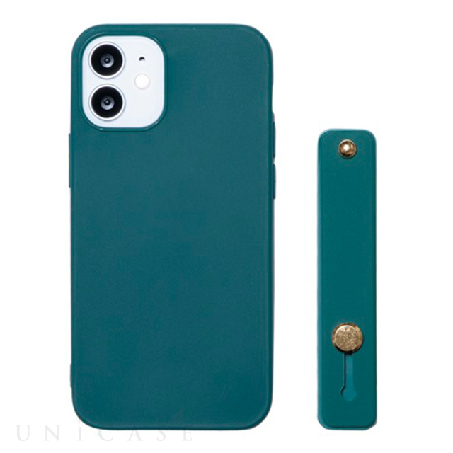 【iPhone12 mini ケース】ベルト付き背面ケース HANDLE (GREEN)