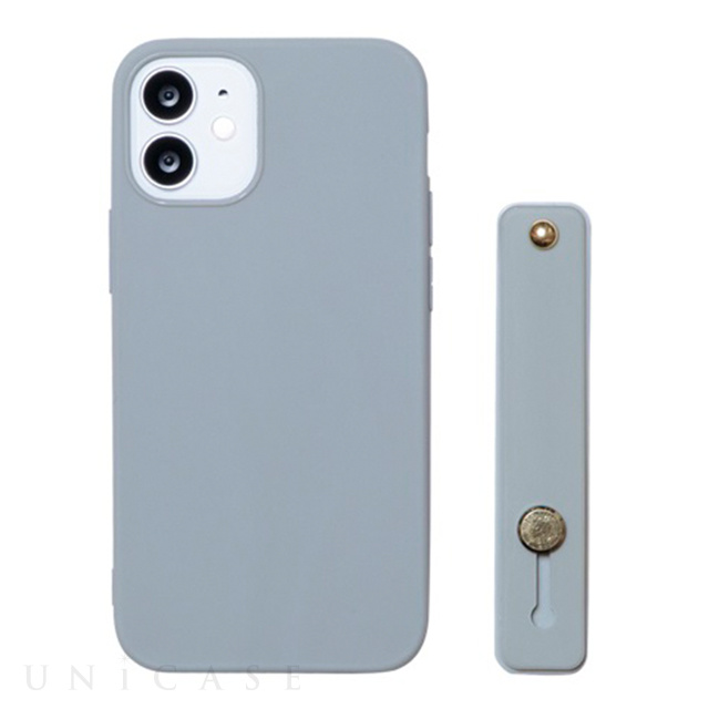 【iPhone12 mini ケース】ベルト付き背面ケース HANDLE (GREY)