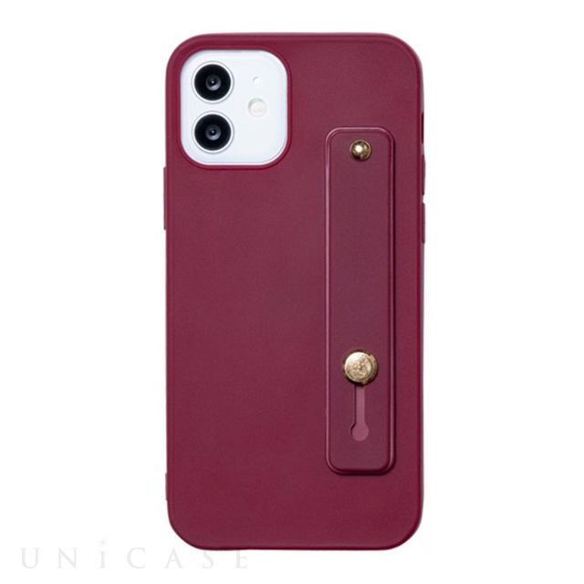 【iPhone12/12 Pro ケース】ベルト付き背面ケース HANDLE (WINERED)