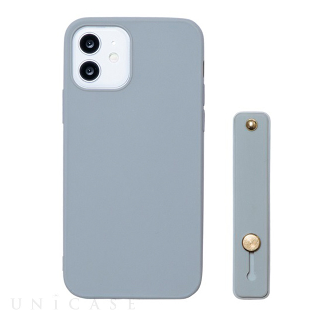 【iPhone12/12 Pro ケース】ベルト付き背面ケース HANDLE (GREY)