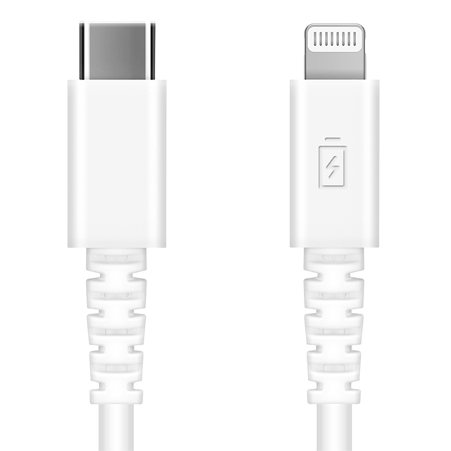 充電/通信 やわらかケーブル USB-C to Lightning 0.5m (ホワイト)サブ画像