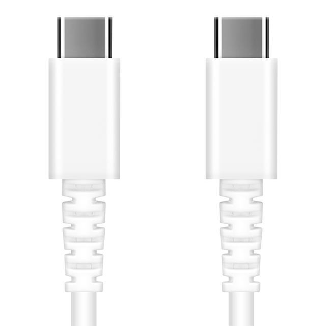 充電/通信 やわらかケーブル USB-C to USB-C 0.5m (ホワイト)サブ画像