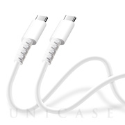 充電/通信 やわらかケーブル USB-C to USB-C 0.5m (ホワイト)