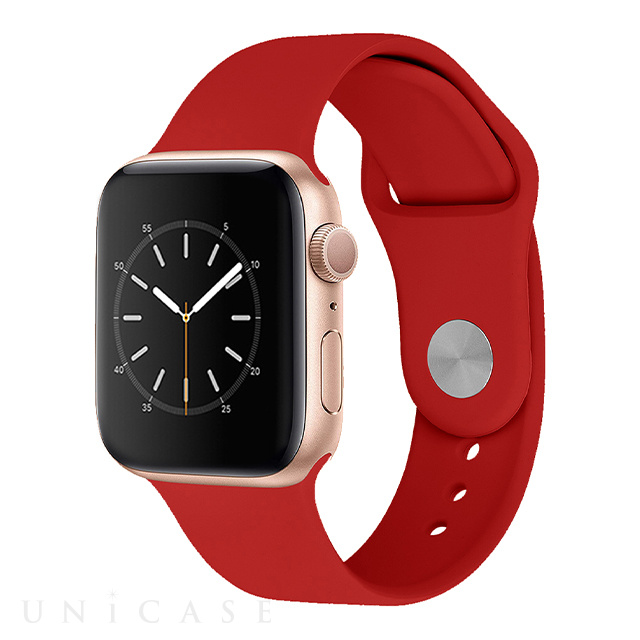 【Apple Watch バンド 49/45/44/42mm】シリコンバンド (レッド) for Apple Watch Ultra2/1/SE(第2/1世代)/Series9/8/7/6/5/4/3/2/1