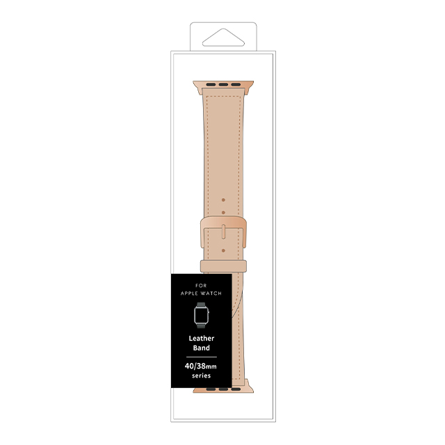 【Apple Watch バンド 41/40/38mm】レザーバンド (ベージュ) for Apple Watch SE(第2/1世代)/Series9/8/7/6/5/4/3/2/1goods_nameサブ画像