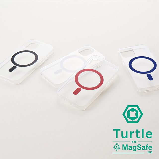 【iPhone12 mini ケース】Turtle MagSafe HBクリアケース (ネイビーライン)