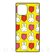 【iPhone12 Pro Max ケース】ミッフィー miffy and tulips スクエアガラスケース (イエロー)