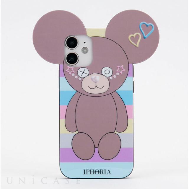 【iPhone12 mini ケース】Teddy (Pastel Stripes)