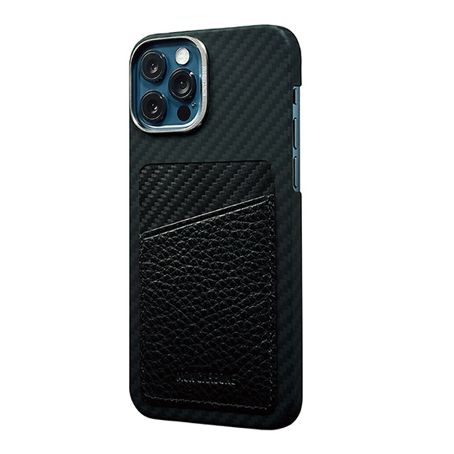 【iPhone12 Pro Max ケース】HOVERSKIN (Black Nappa Leather)サブ画像