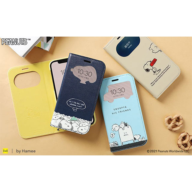 【iPhone12 mini ケース】PEANUTS/フリップ窓付きダイアリーケース (CB/ドッグディッシュ)goods_nameサブ画像