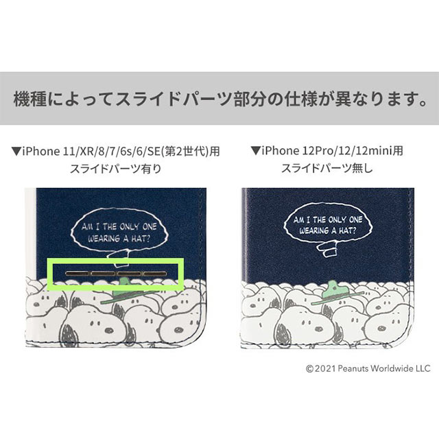 【iPhone12 mini ケース】PEANUTS/フリップ窓付きダイアリーケース (スヌーピー/ビーグル大集合)goods_nameサブ画像