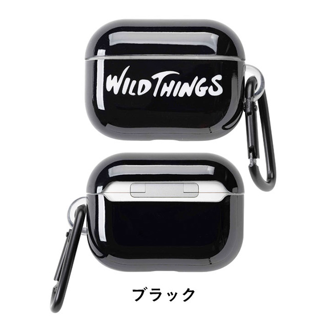 【AirPods Pro(第1世代) ケース】WILD THINGS カラビナ付きTPUケース (ブラック)サブ画像